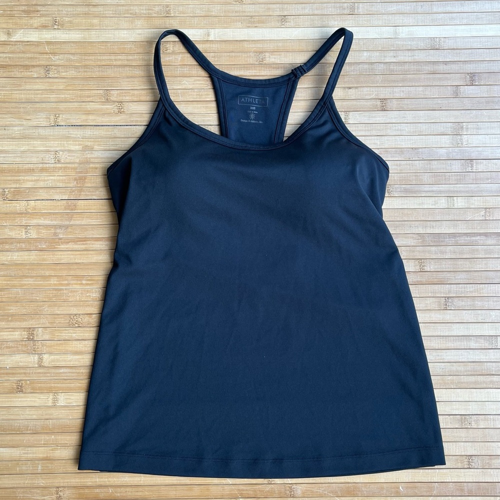 Athleta Built in Bra Black Tank Top 736641 - 36B